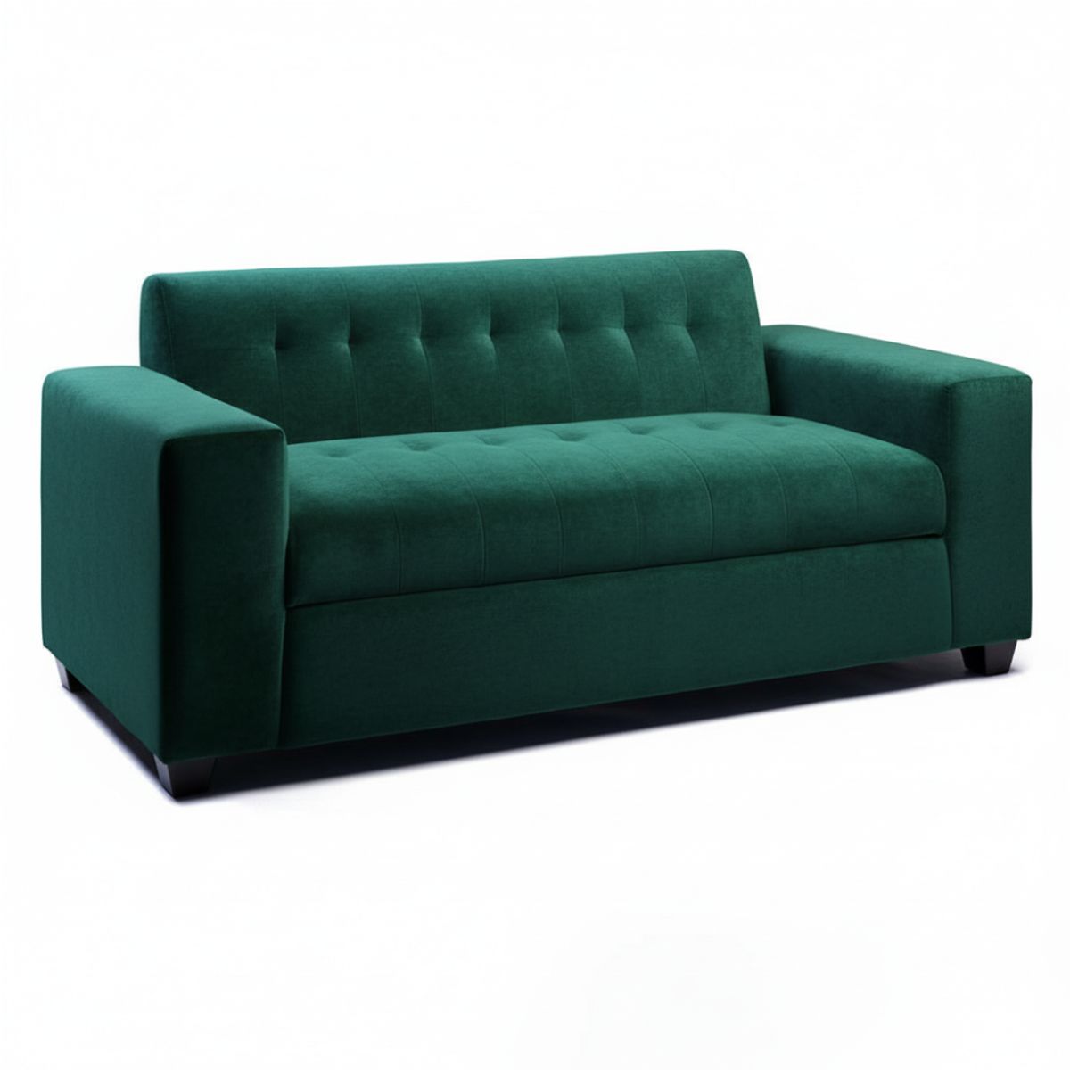 MUEBLES NEW - SOFA TRES CUERPOS VERDE FELPA