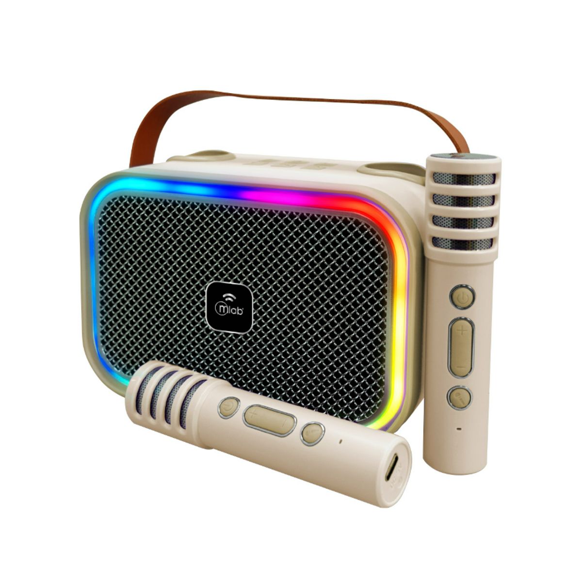 MLAB - Parlante Karaoke My Lil Dual Voice + 2 Micrófonos Inalámbricos Mlab - Blanco