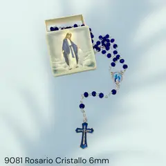 GENERICO - Rosario Católico de Cristal 6 mm. con caja de la virgen milagrosa.
