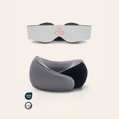 HYPNOS - Pack Viajero Antifaz Gris + Almohada De Viaje Gris