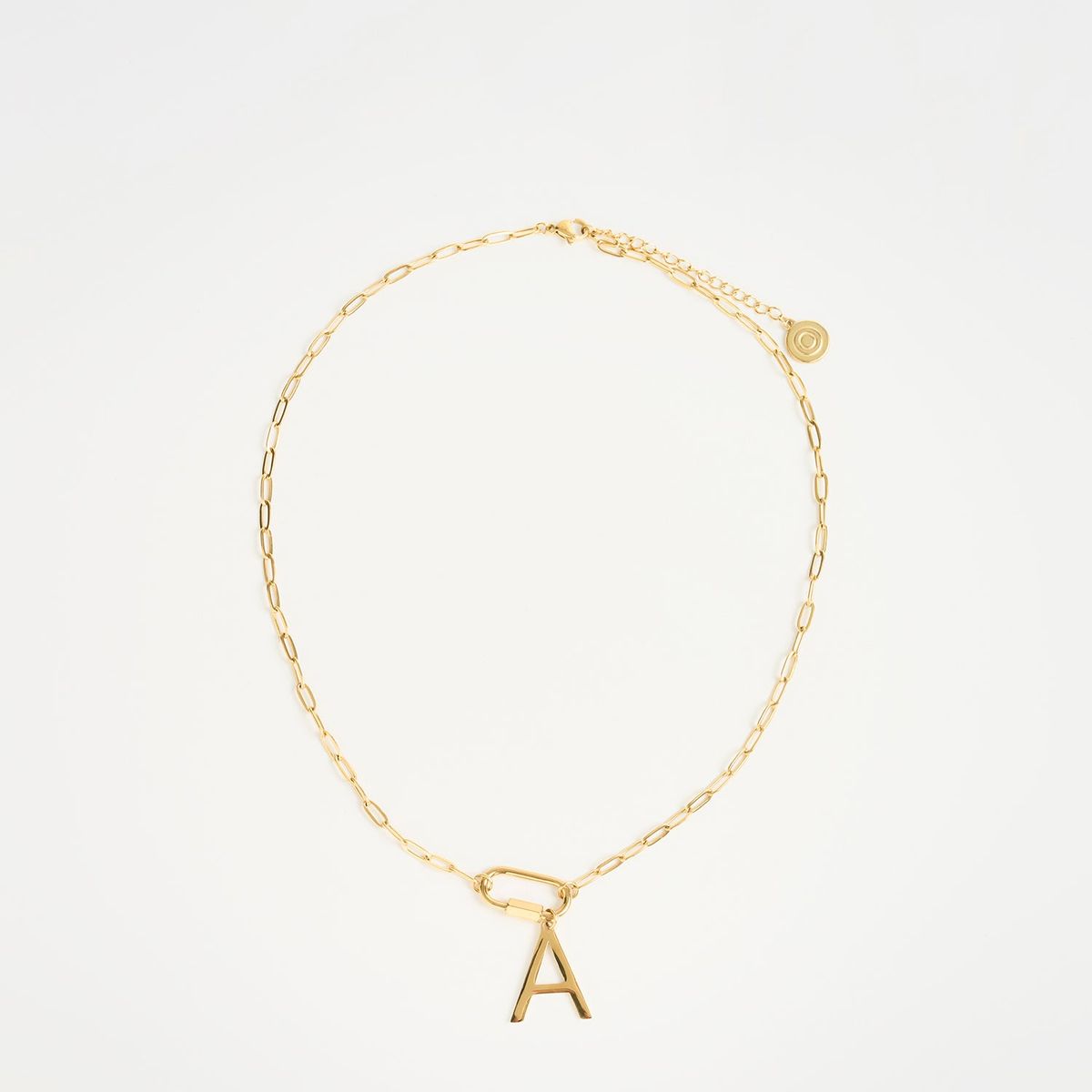 LOUNGE - Collar Mujer Broche Charm Letra A Dorado