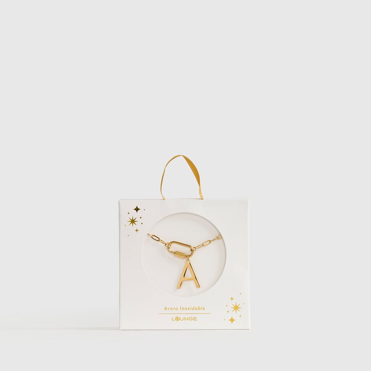 LOUNGE - Collar Mujer Broche Charm Letra A Dorado