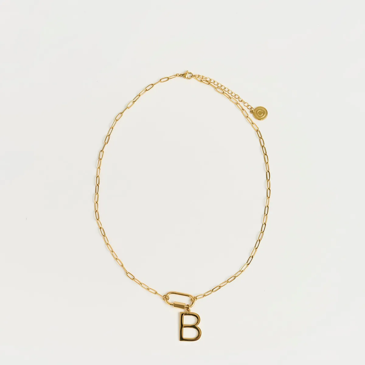 LOUNGE - Collar Mujer Broche Charm Letra B Dorado