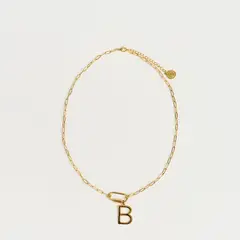 LOUNGE - Collar Mujer Broche Charm Letra B Dorado