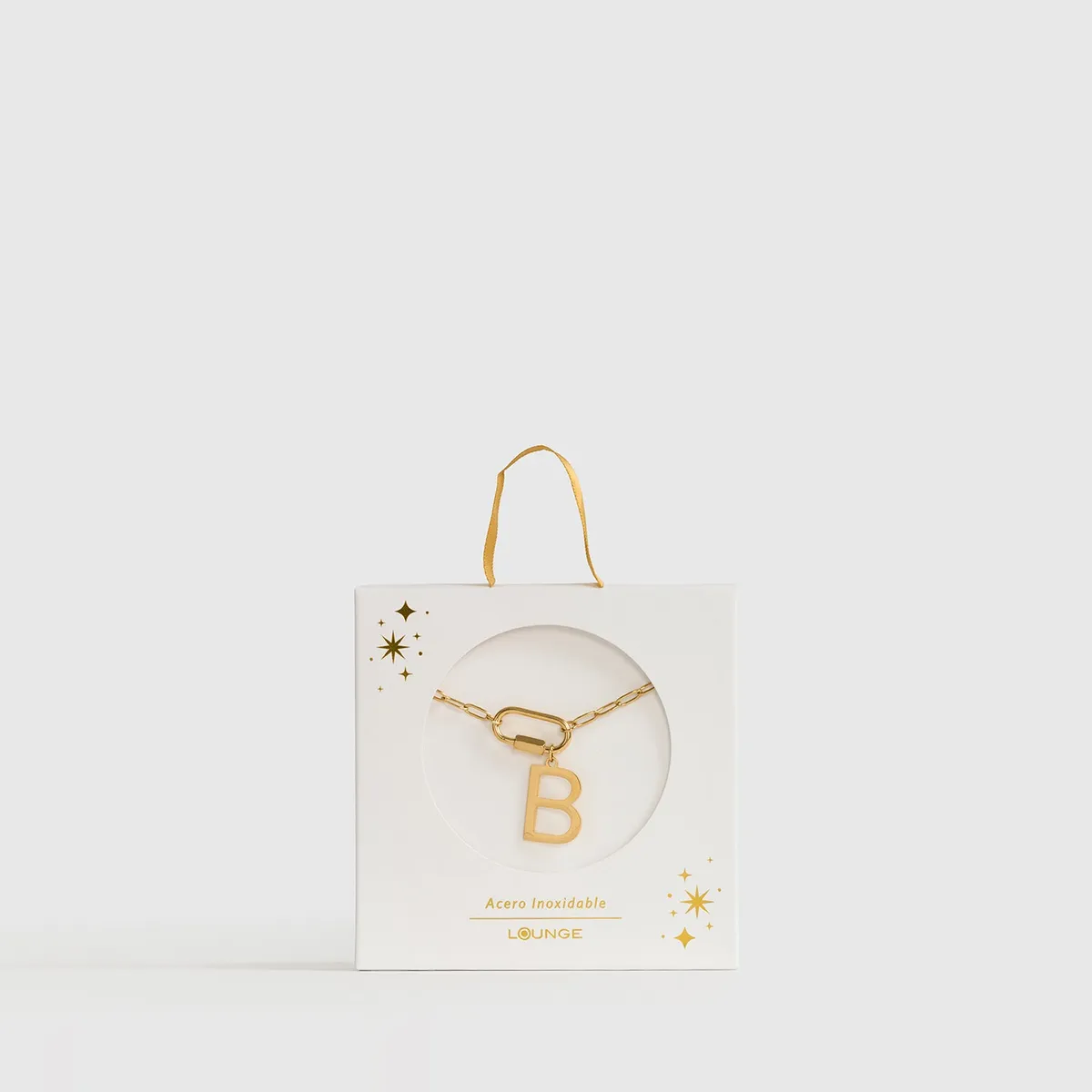 LOUNGE - Collar Mujer Broche Charm Letra B Dorado