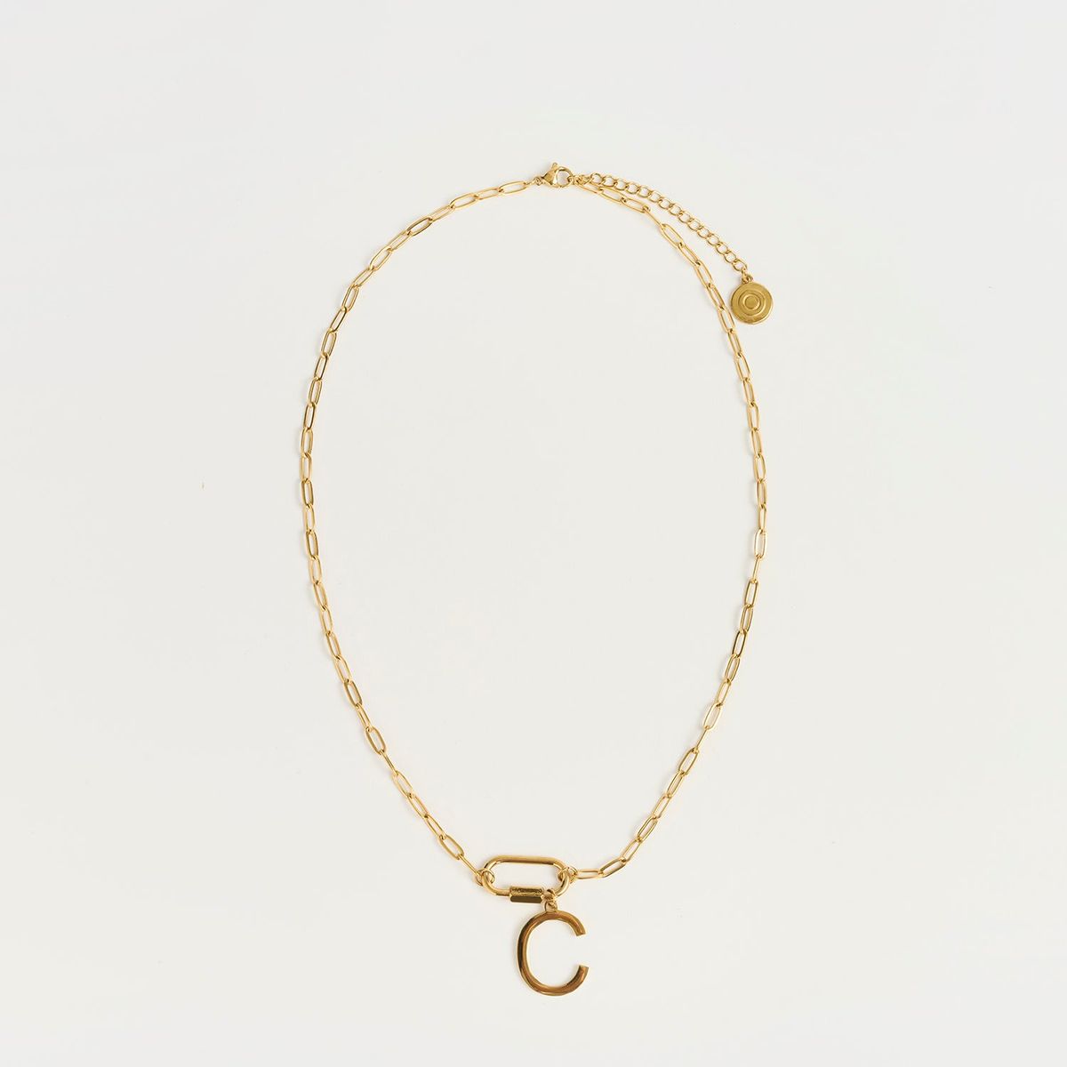 LOUNGE - Collar Mujer Broche Charm Letra C Dorado