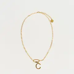 LOUNGE - Collar Mujer Broche Charm Letra C Dorado