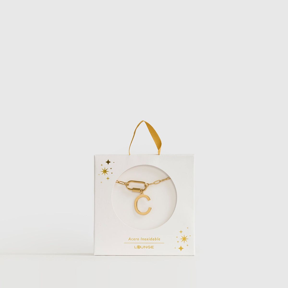 LOUNGE - Collar Mujer Broche Charm Letra C Dorado