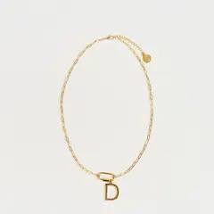 LOUNGE - Collar Mujer Broche Charm Letra D Dorado