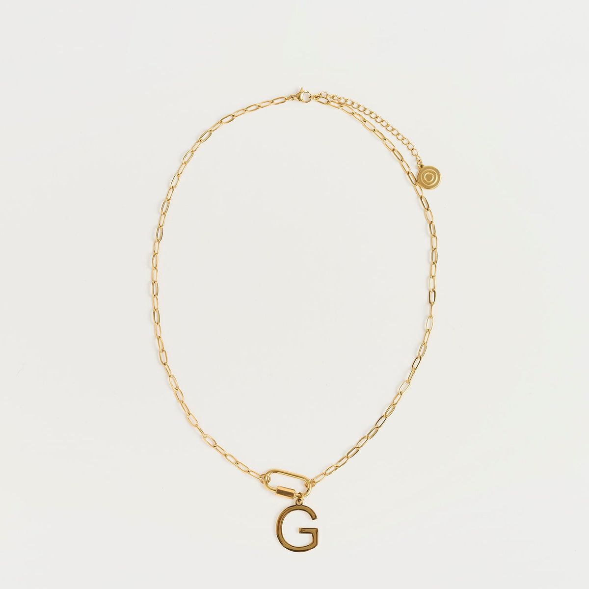 LOUNGE - Collar Mujer Broche Charm Letra G Dorado