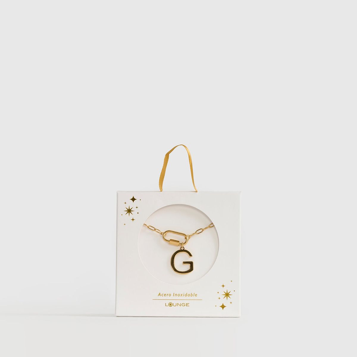 LOUNGE - Collar Mujer Broche Charm Letra G Dorado