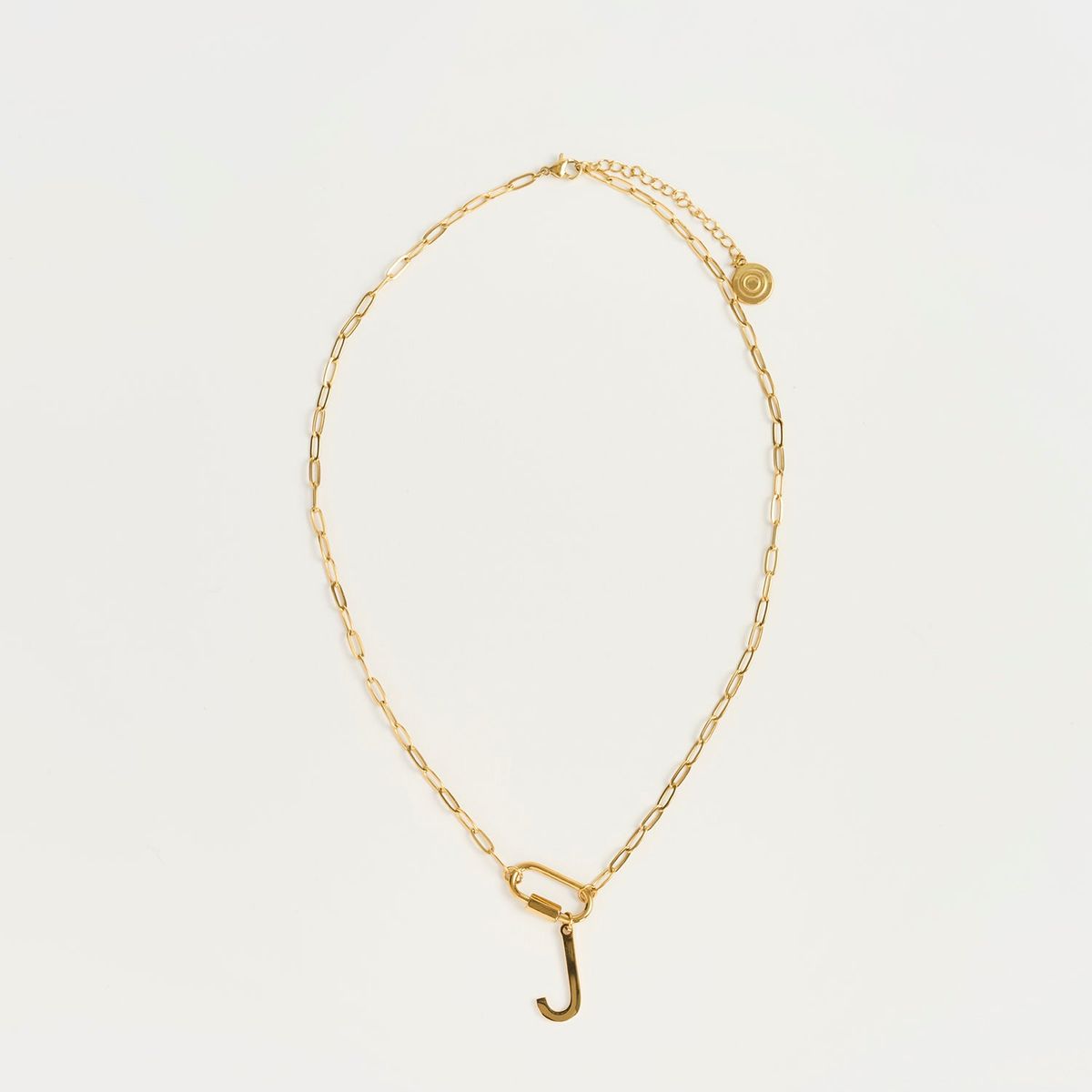 LOUNGE - Collar Mujer Broche Charm Letra J Dorado