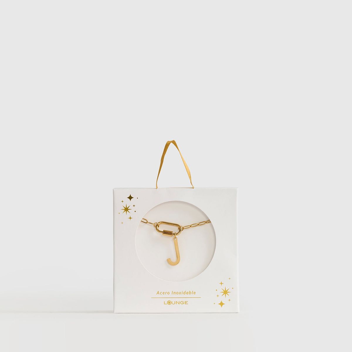 LOUNGE - Collar Mujer Broche Charm Letra J Dorado