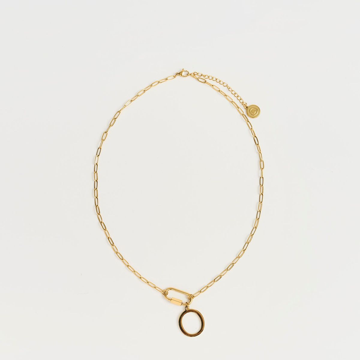 LOUNGE - Collar Mujer Broche Charm Letra O Dorado