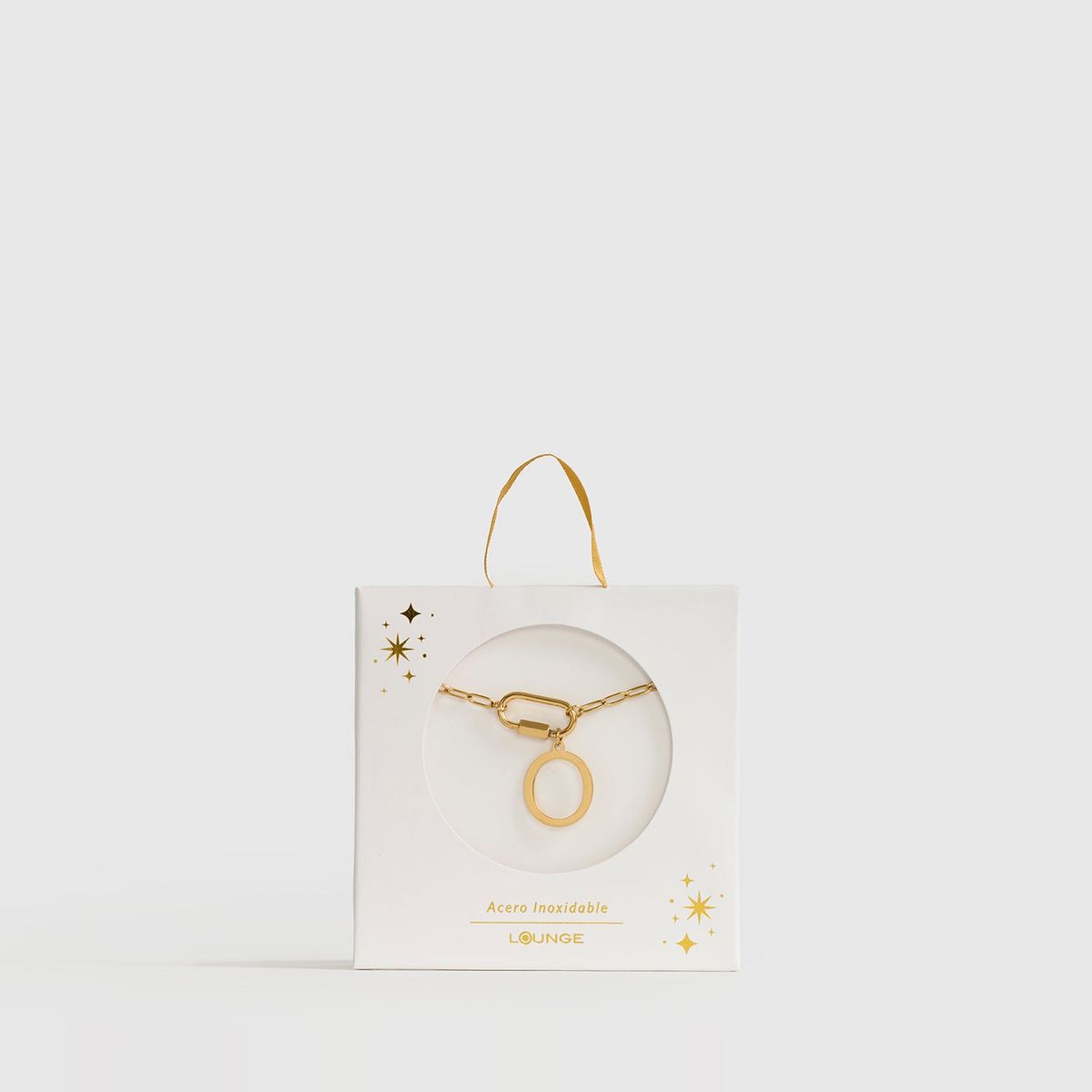 LOUNGE - Collar Mujer Broche Charm Letra O Dorado