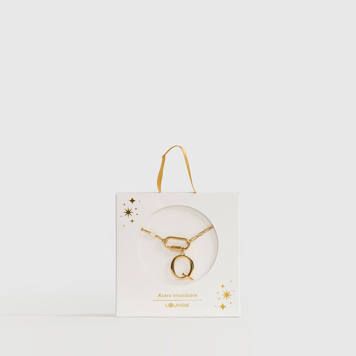 LOUNGE - Collar Mujer Broche Charm Letra Q Dorado