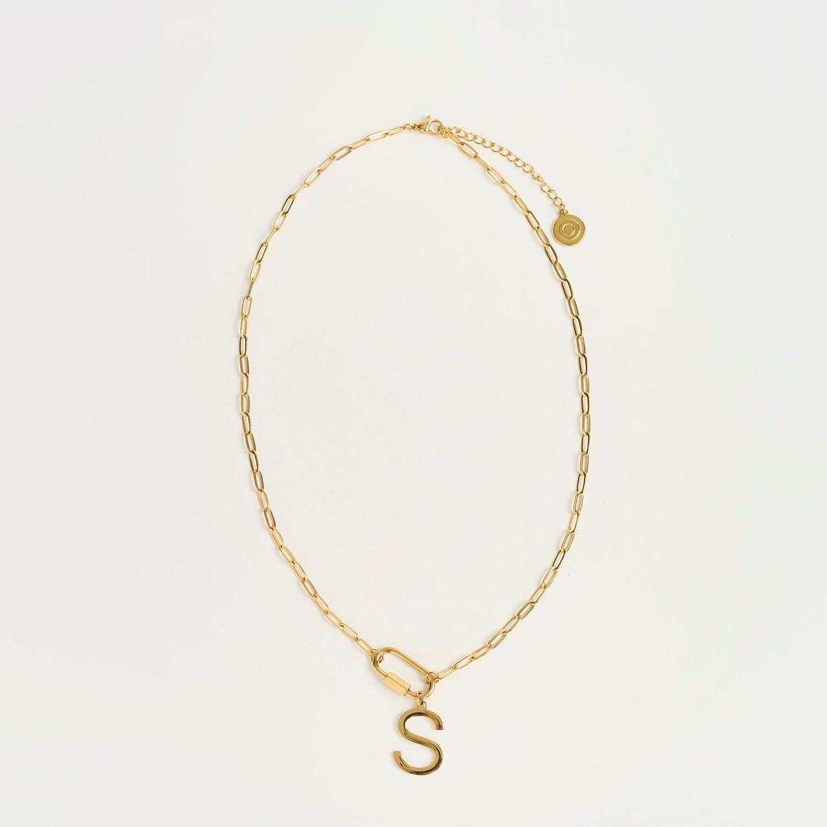 LOUNGE - Collar Mujer Broche Charm Letra S Dorado