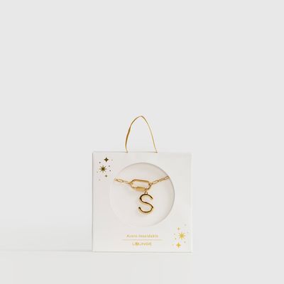 Imagen 2 del producto Collar Mujer Broche Charm Letra S Dorado