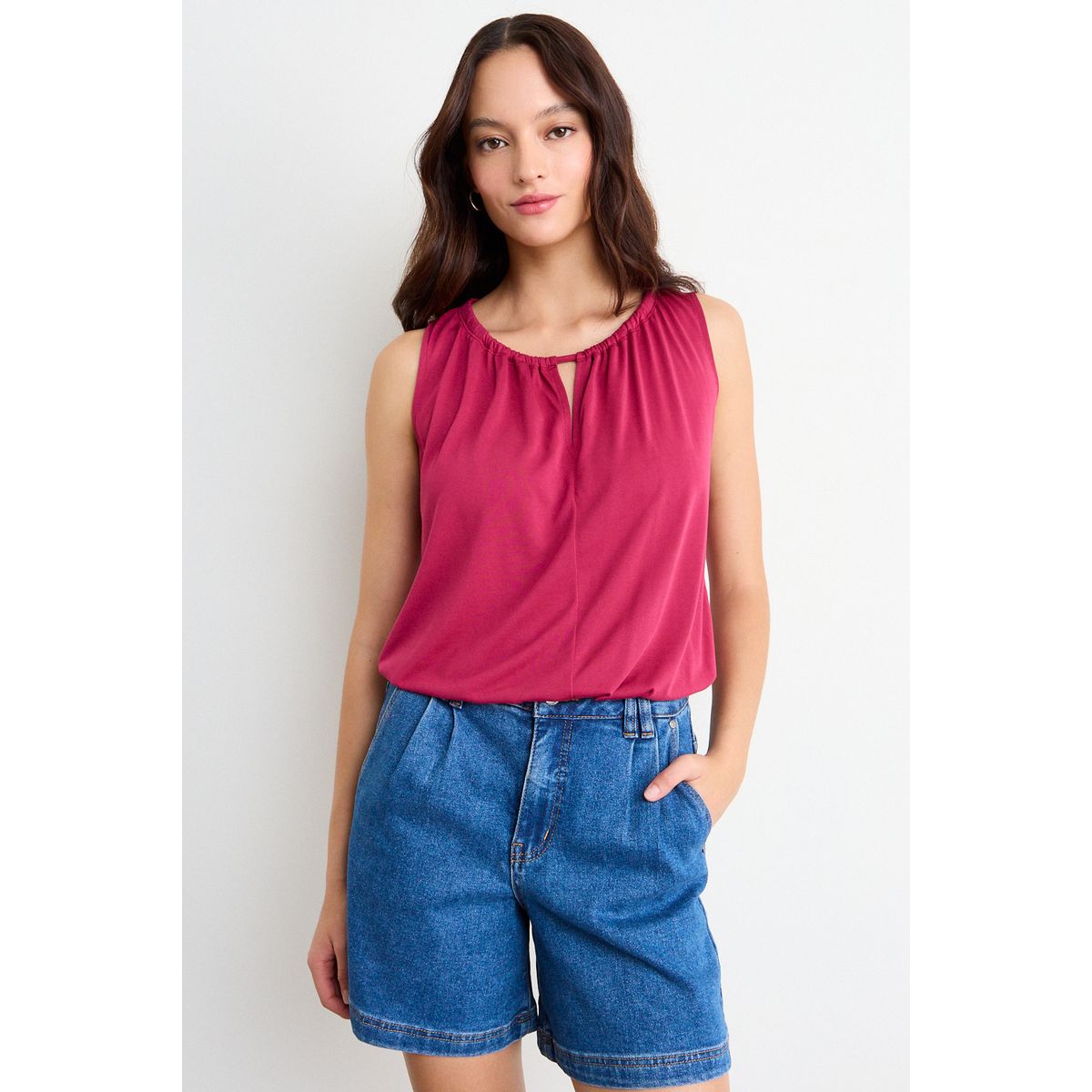 IO - Polera Lisa Mujer Burdeos Io