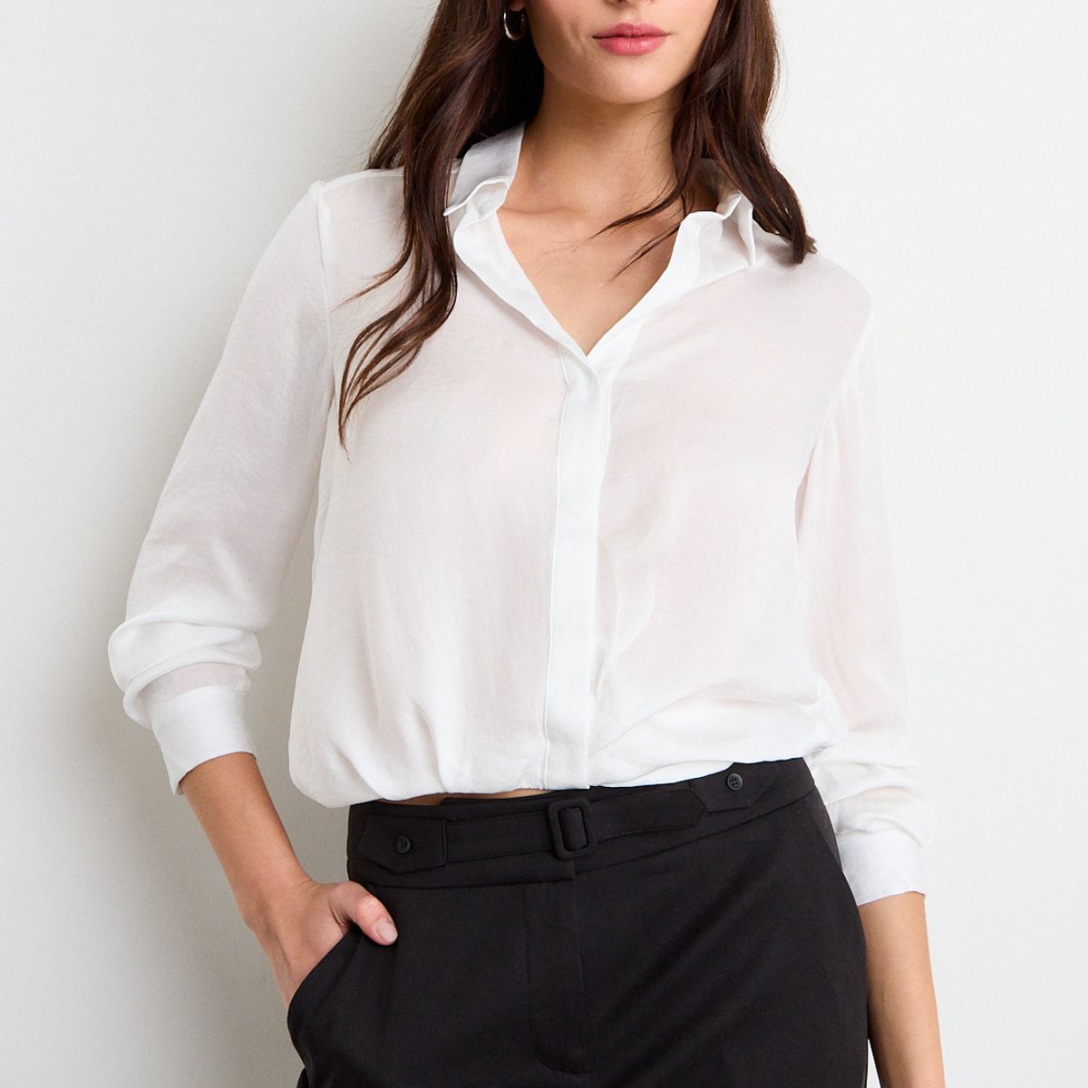 IO - Blusa Lisa Mujer Crudo Io