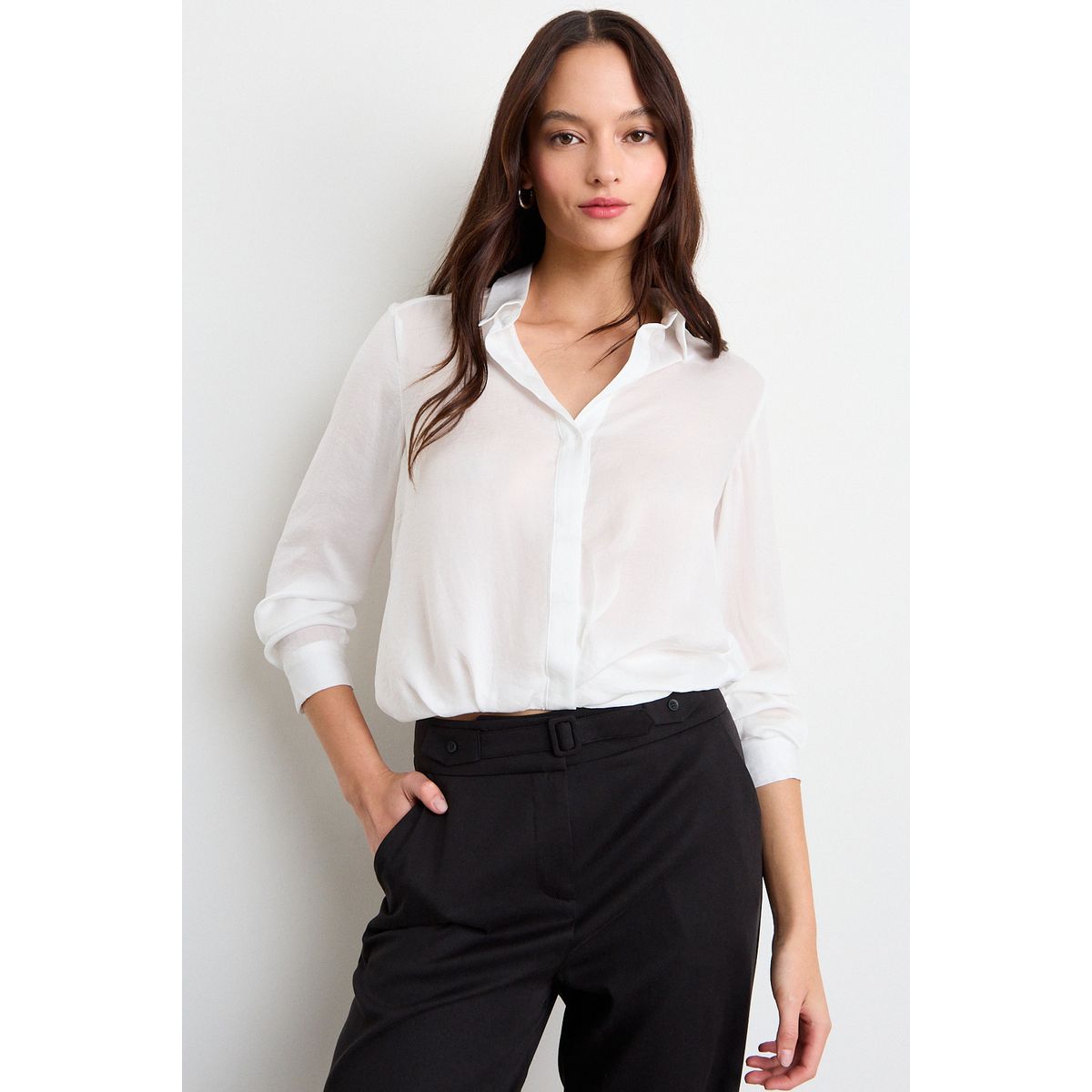 IO - Blusa Lisa Mujer Crudo Io