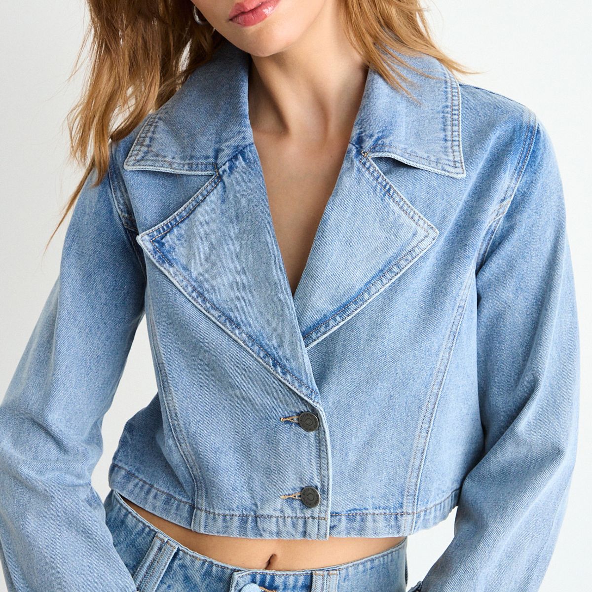 IO - Blazer Liso Mujer Celeste Io