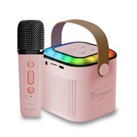 Parlante Karaoke My Lil First Singer + 1 Micrófonos Inalámbricos Rosa