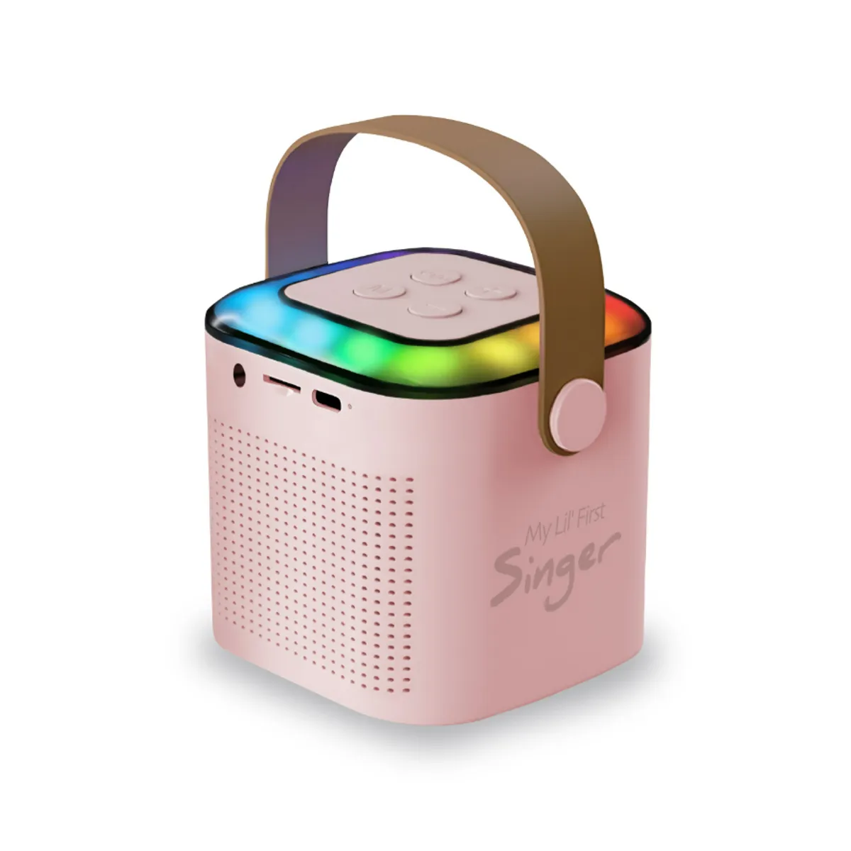 MLAB - Parlante Karaoke My Lil First Singer + 1 Micrófonos Inalámbricos Mlab Rosa