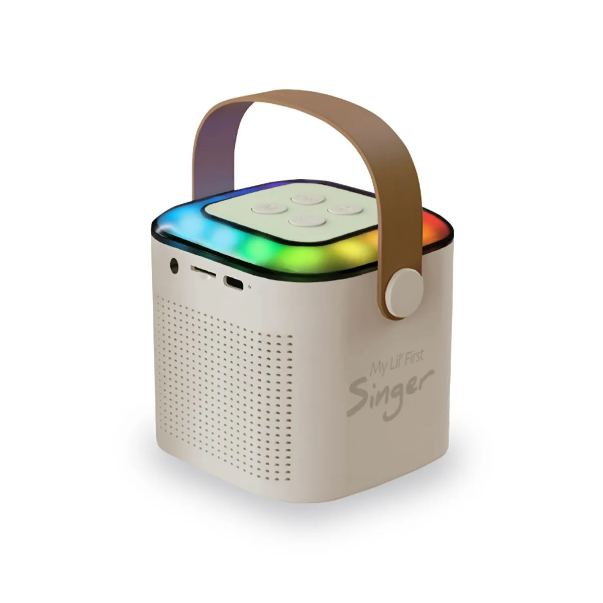 MLAB - Parlante Karaoke My Lil First Singer + 1 Micrófonos Inalámbricos Mlab Blanco