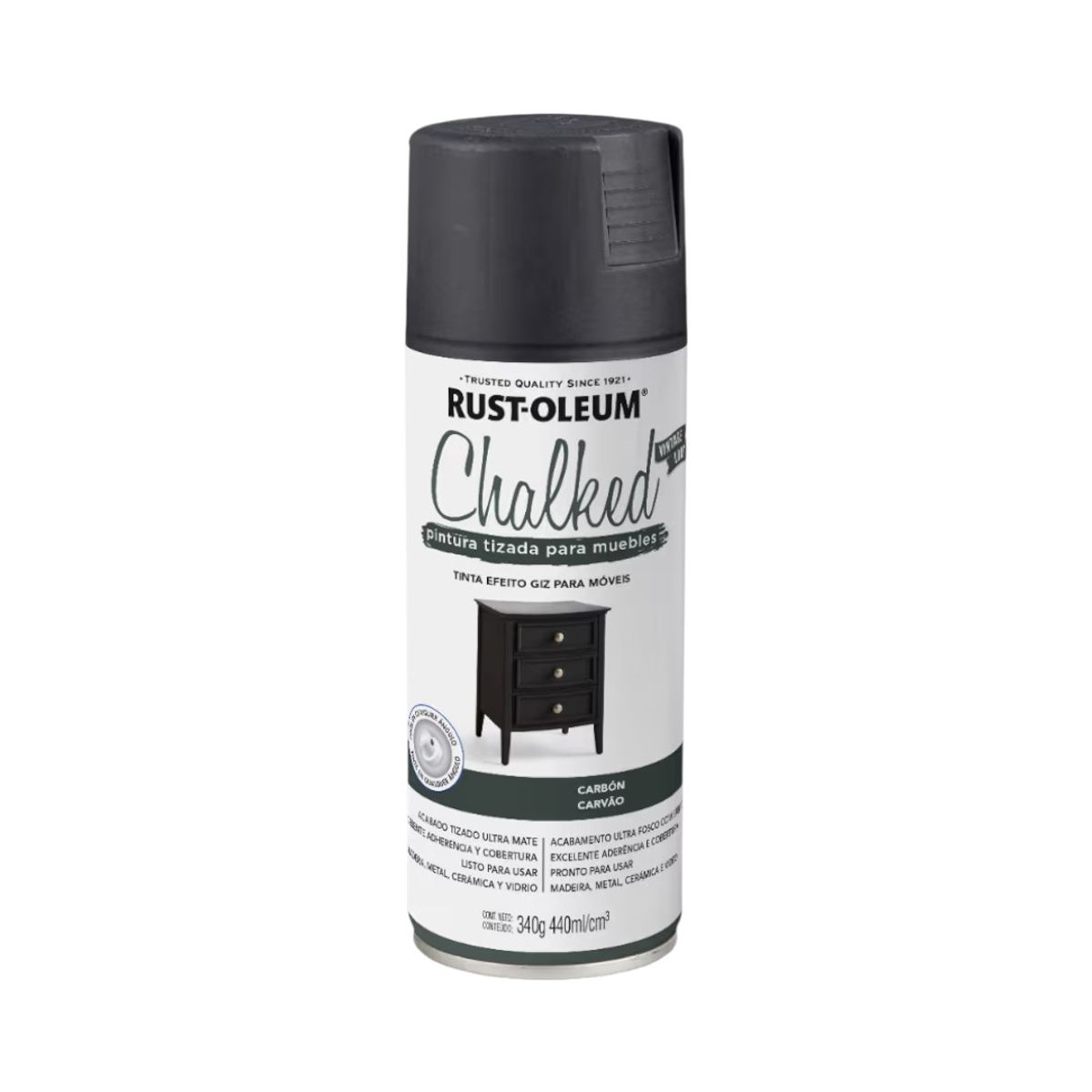 RUST OLEUM - Pintura Tizada para Muebles Chalked Carbon 440 ml