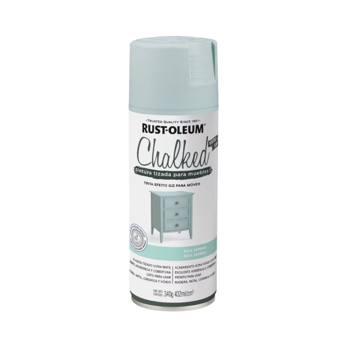 RUST OLEUM - Pintura Tizada para Muebles Chalked Azul Sereno 440 ml