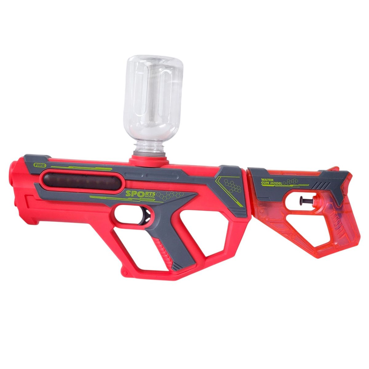DBLUE - Juguete Pistola Lanza Agua 2 En 1 Recargable DBG1658R Rojo