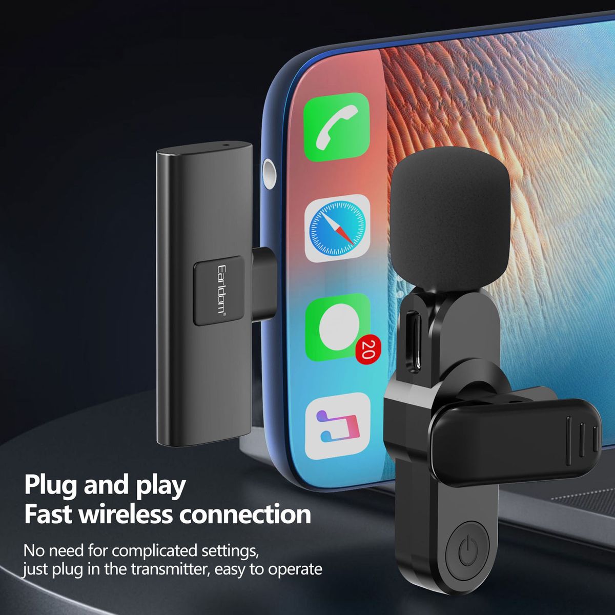 JOIGO - Kit De 2 Microfonos Inalambrico Solapa Compatible Con iPhone