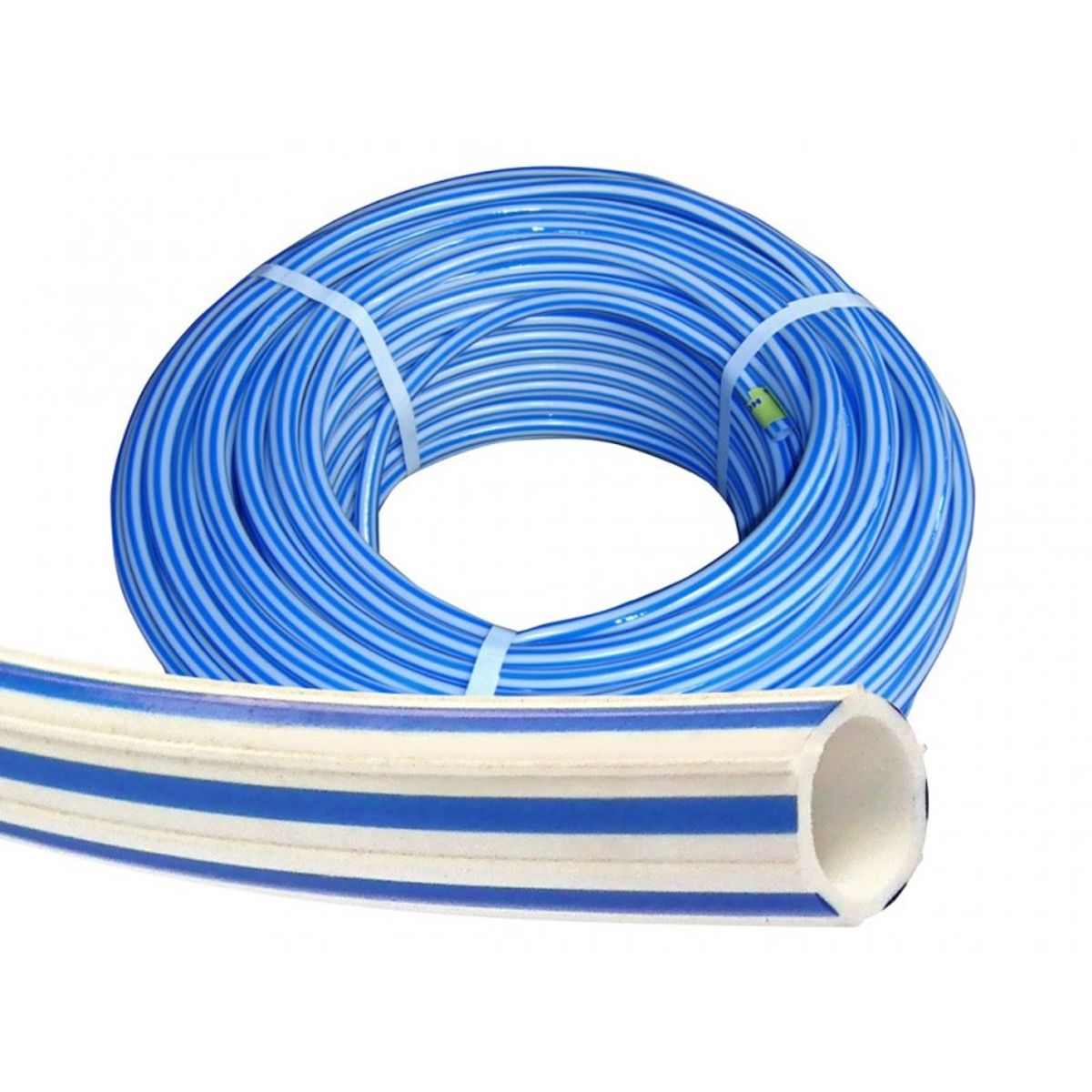 METALFER - Manguera Económica Bicolor De 1/2 Blanca / Azul 10 Mts