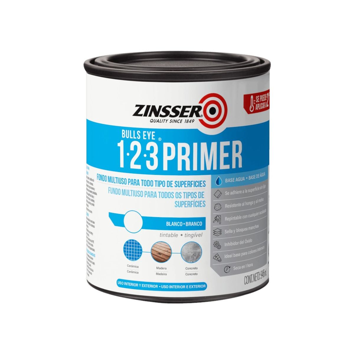 RUST OLEUM - Pintura Zinsser 1 2 3 Primer Multiusos Blanco 946ml