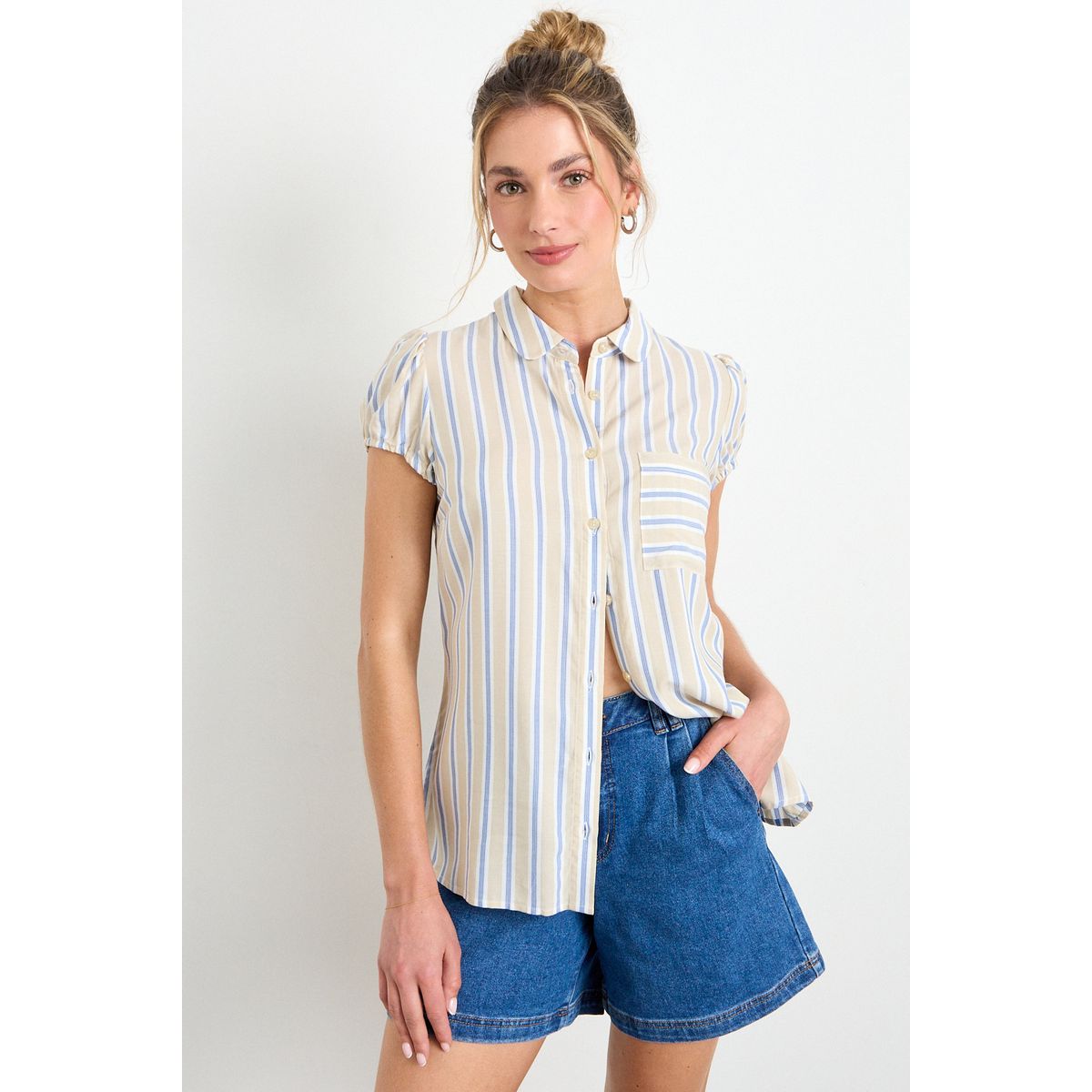 IO - Blusa Fantasia Mujer Beige Io