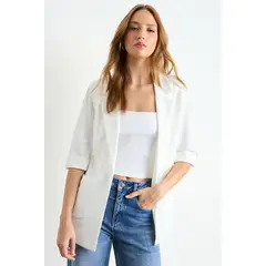 IO - Blazer Liso Mujer Crudo