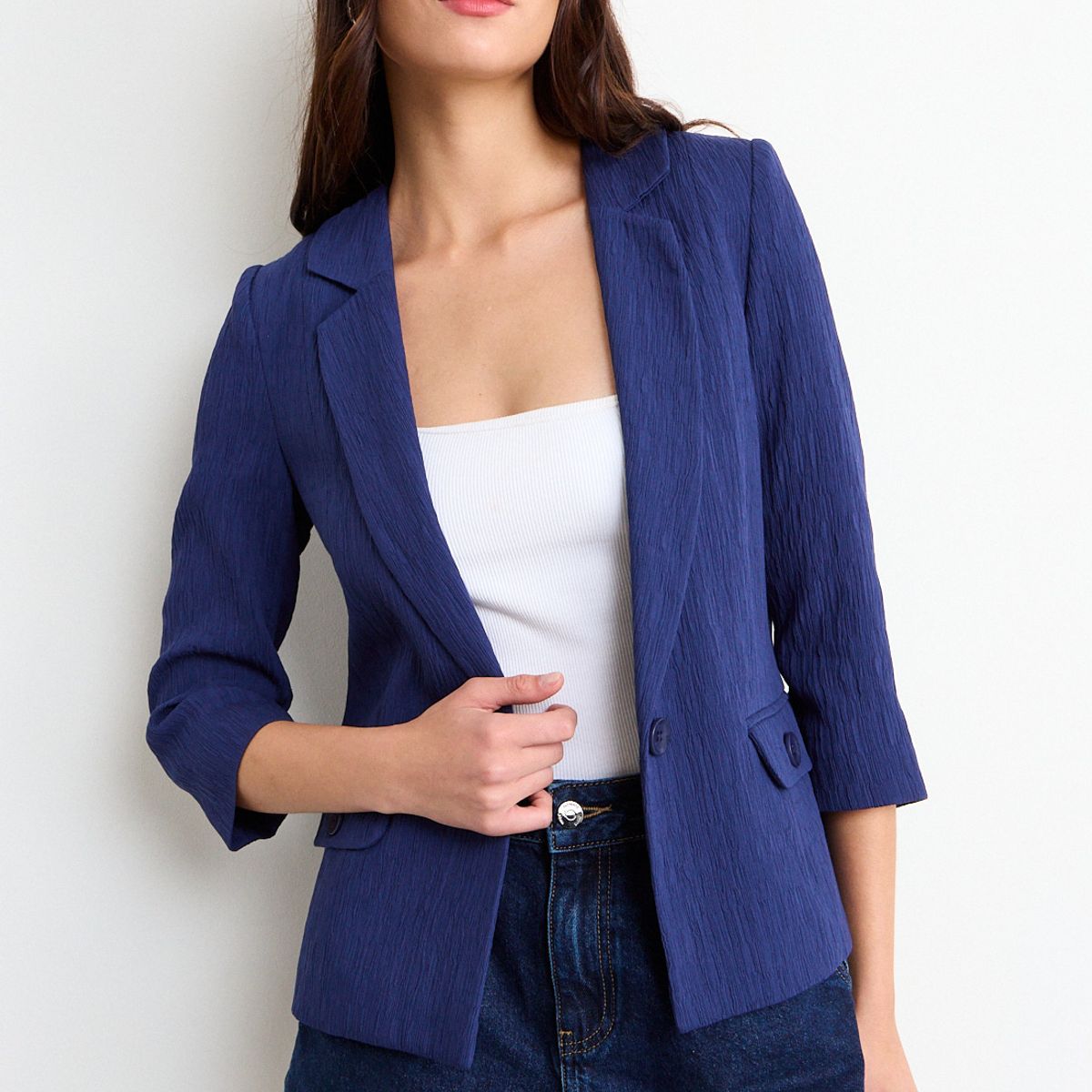 IO - Blazer Liso Mujer Azul Io