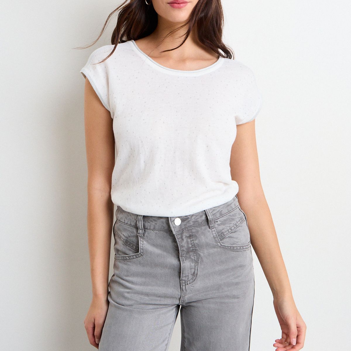 IO - Polera Sweater Liso Mujer Crudo Io