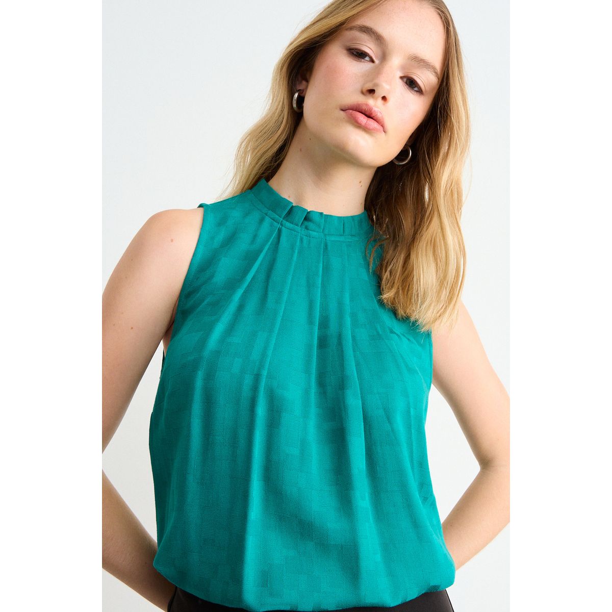 IO - Blusa Lisa Mujer Verde Turquesa Io