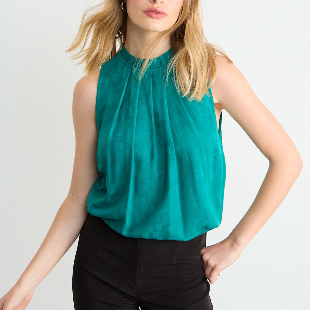 IO - Blusa Lisa Mujer Verde Turquesa Io
