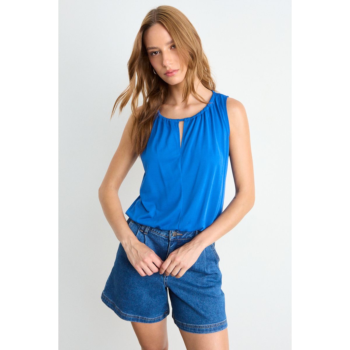 IO - Polera Lisa Mujer Azul Io