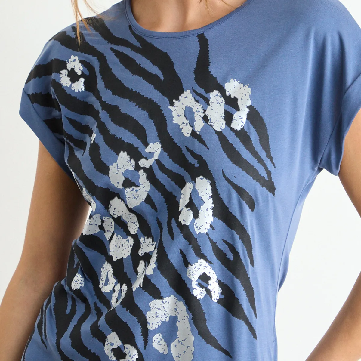 IO - Polera Estampada Mujer Azul Io