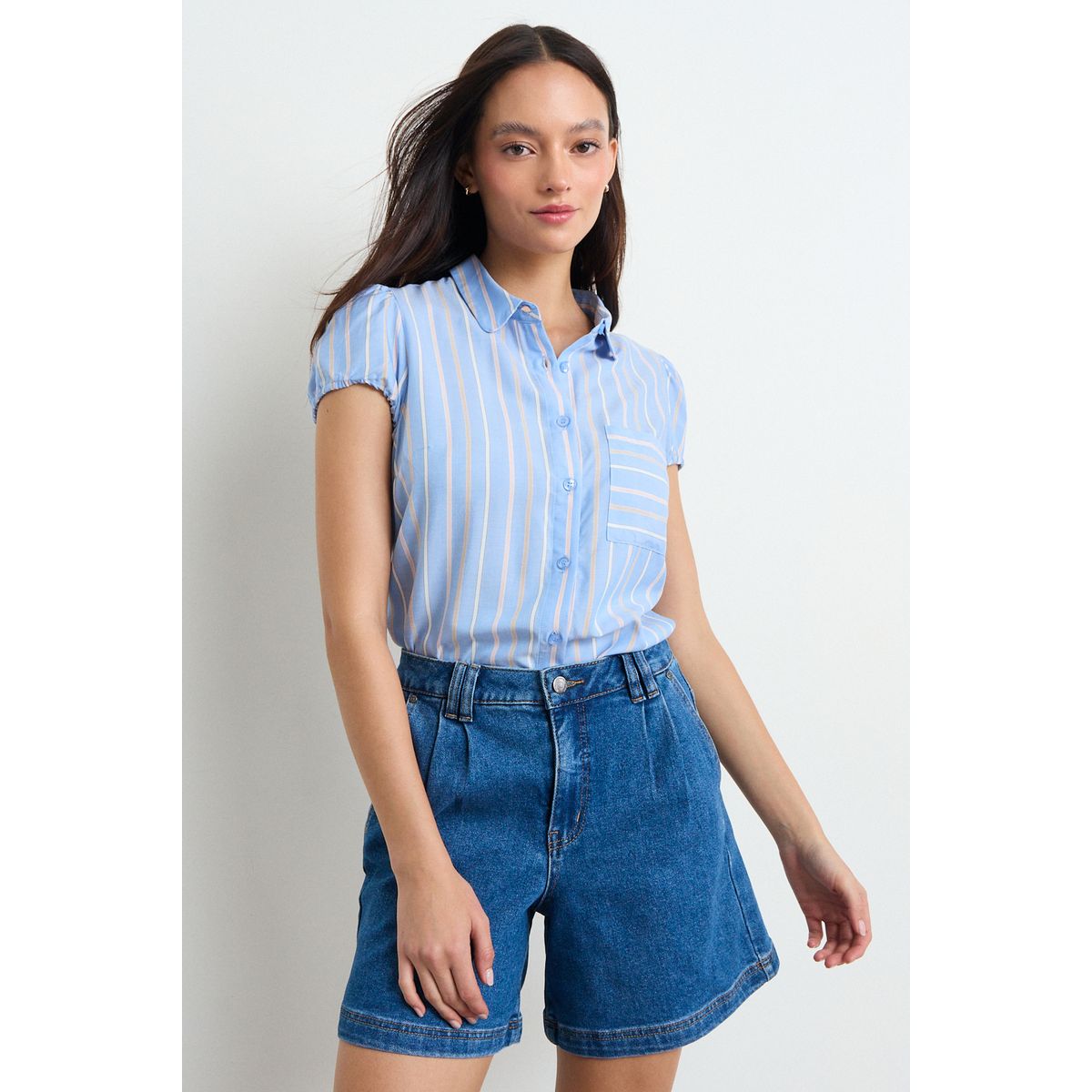 IO - Blusa Fantasia Mujer Celeste Io