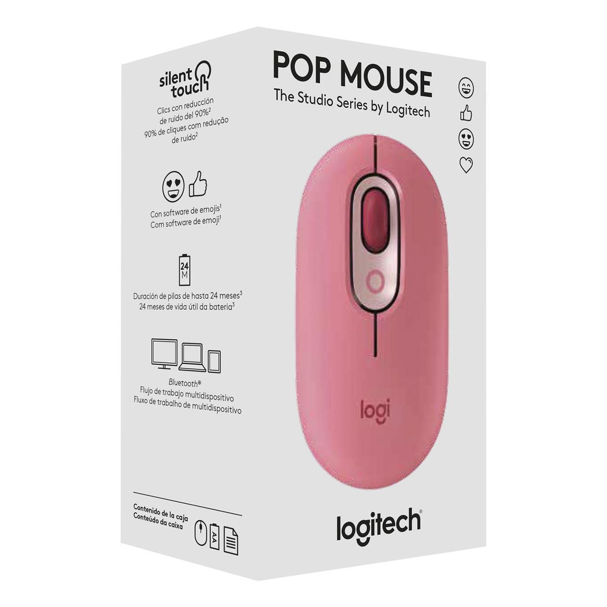 LOGITECH - POP MOUSE WITH EMOJI ROJO