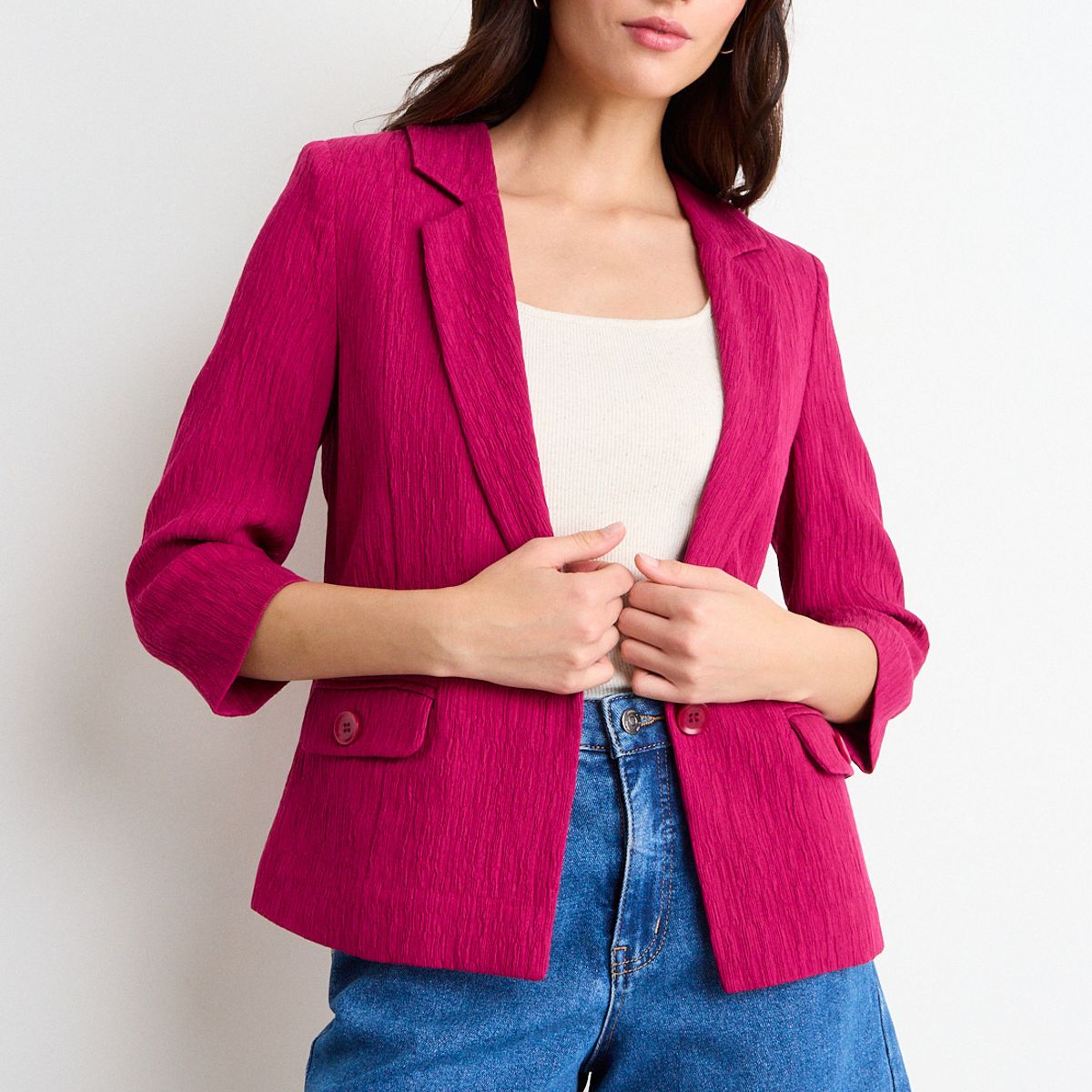 IO - Blazer Liso Mujer Burdeos Io