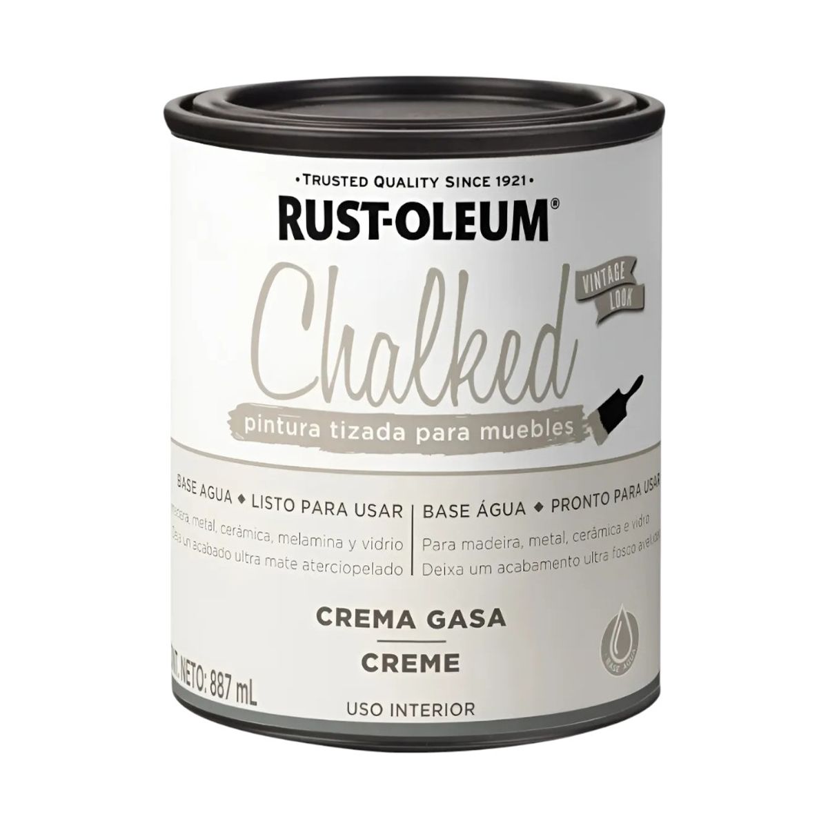 RUST OLEUM - Pintura Tizada Chalked para Muebles Crema Gasa 887ml