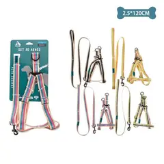 GENERICO - Set de arnés y correa doble reflectante 25cm120cm Color Verde