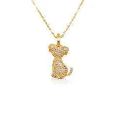 JOYAS LANDEROS - Collar Perrito Circones enchapado en oro de 18k