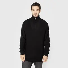 BLACK - Chaleco Half Zipper Black Bubba